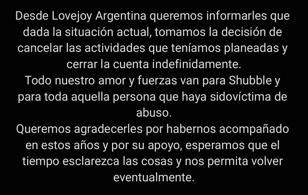 inactiva /Lovejoy Argentina tweet media