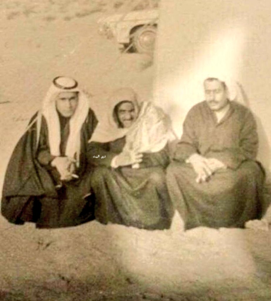 من اليمين محمد لملوم الشريد وسالم المسعود الفهيد رحمهما الله ومشاري شريد الشريد