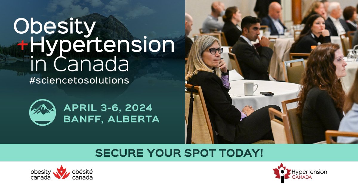 ObesityCan's tweet photo. ✅out the latest version of our #sciencetosolutions conference program. It includes all the details you need including a full day of trainee programming on April 3rd! See the program and register here: https://t.co/Z6FzNPsB48 https://t.co/GP6nPhVBWb