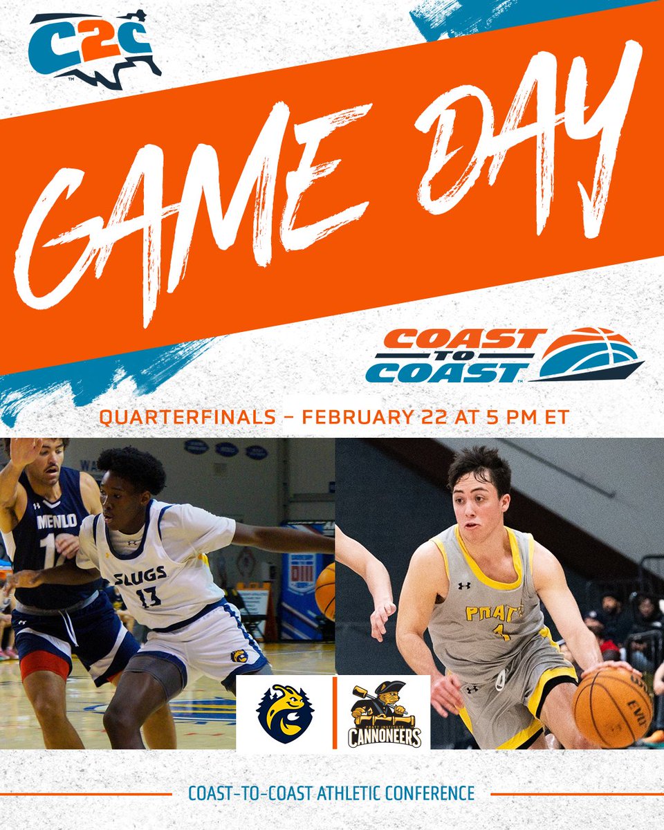 #C2CMBB 🏆 Quarterfinal #4 @UCSCAthletics 🆚 #5 @GoPrattGo 🕔 5 PM ET 📍 Fredericksburg, Va. 📺 team1sports.com/umweagles/?bfp… 📊 c2csports.com/sports/mbkb/20… 🏀 c2csports.com/MBB24