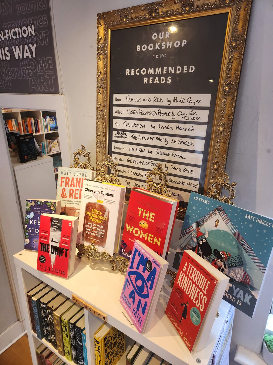 A fresh Recommended Reads board is up. Another selection of wonderful books from the shop team... @mattcoyney #Kristinhannah @_lufraser @Sheena_Patel_ @SallyPageBooks @JoBrowningWroe @cjtudor @DoctorChrisVT