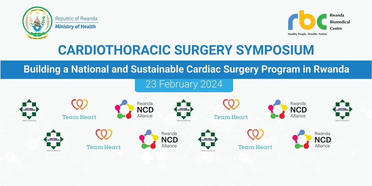 Join @RwandaHealth, @RBCRwanda and partners tomorrow in super symposium on Cardiothoracic Surgery, focused on 'Building a National and Sustainable Cardiac Surgery Program in Rwanda'. 🫁🇷🇼 Explore advancements, strategies, and collaborations shaping the future of cardiac care.