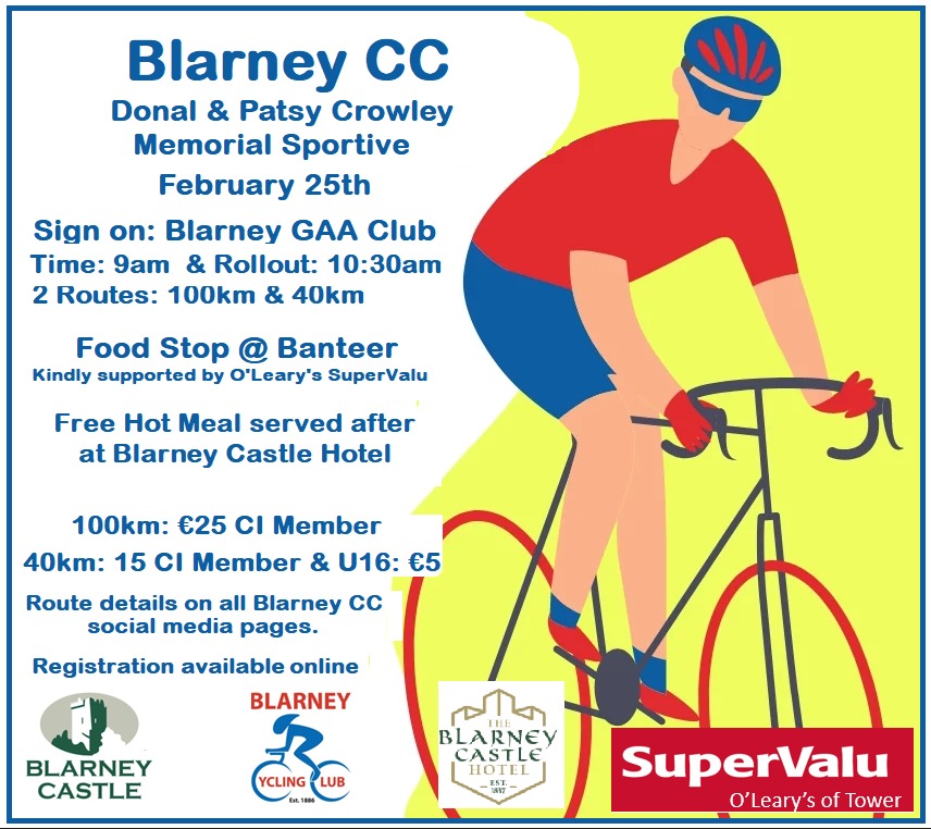 The weekend is closing in! Don't forget to register for a controlled pace sportive, policed by the King Sean Kelly! Two distance options to cater for all needs.
Hope to see you Sunday ☺️ ✌🏼
Tea, coffee and snacks available before with free hot meal post 😁🥳