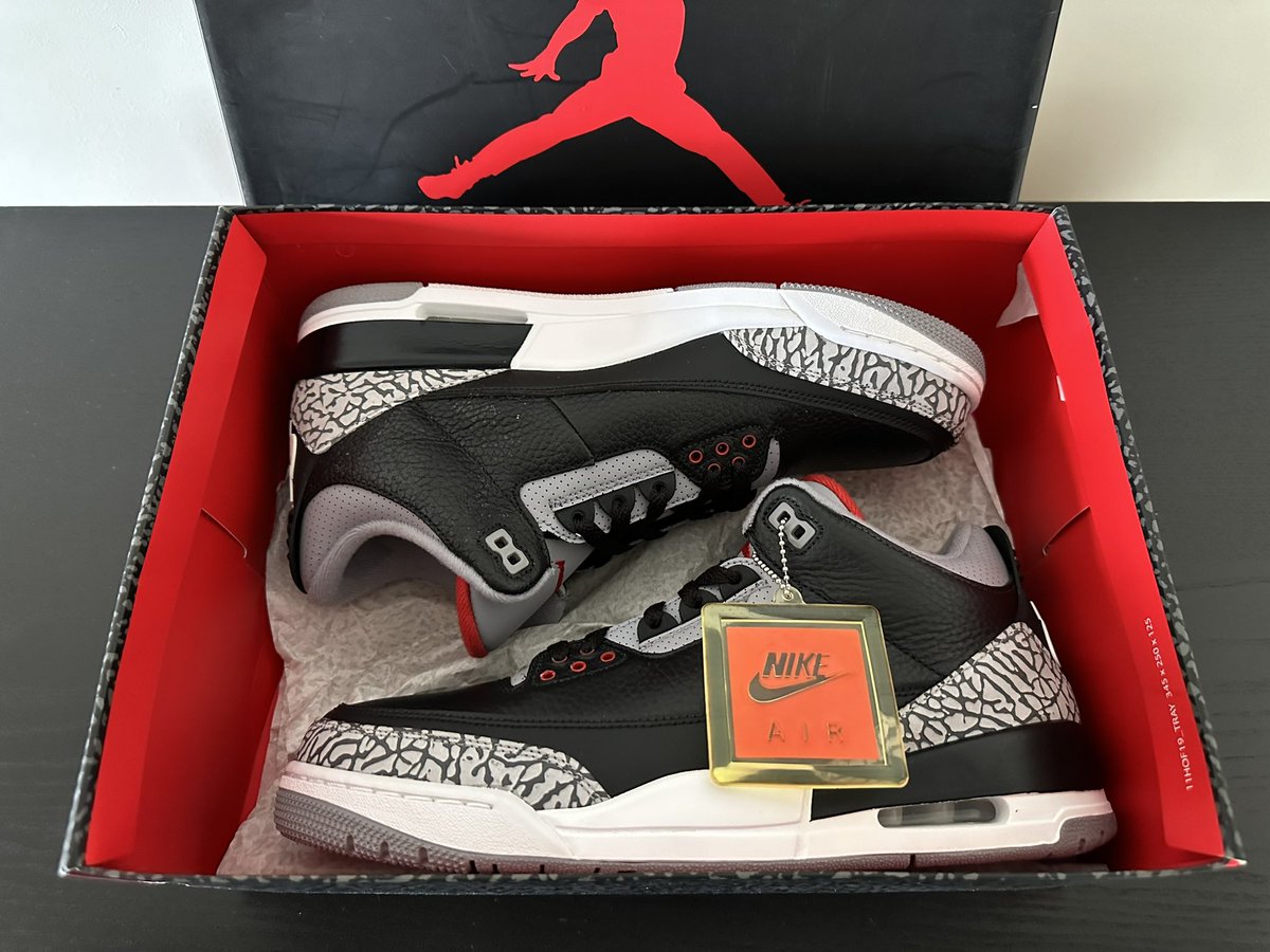 davidK786's tweet photo. @TopShelfKicks Very happy to finally have a pair of black cement 3s in the collection. I’m glad I was able to secure them from my TSK family. @HatClub like always I have plenty of amazing fitteds to match them up with. @AG973 https://t.co/dgXBiqU8eT