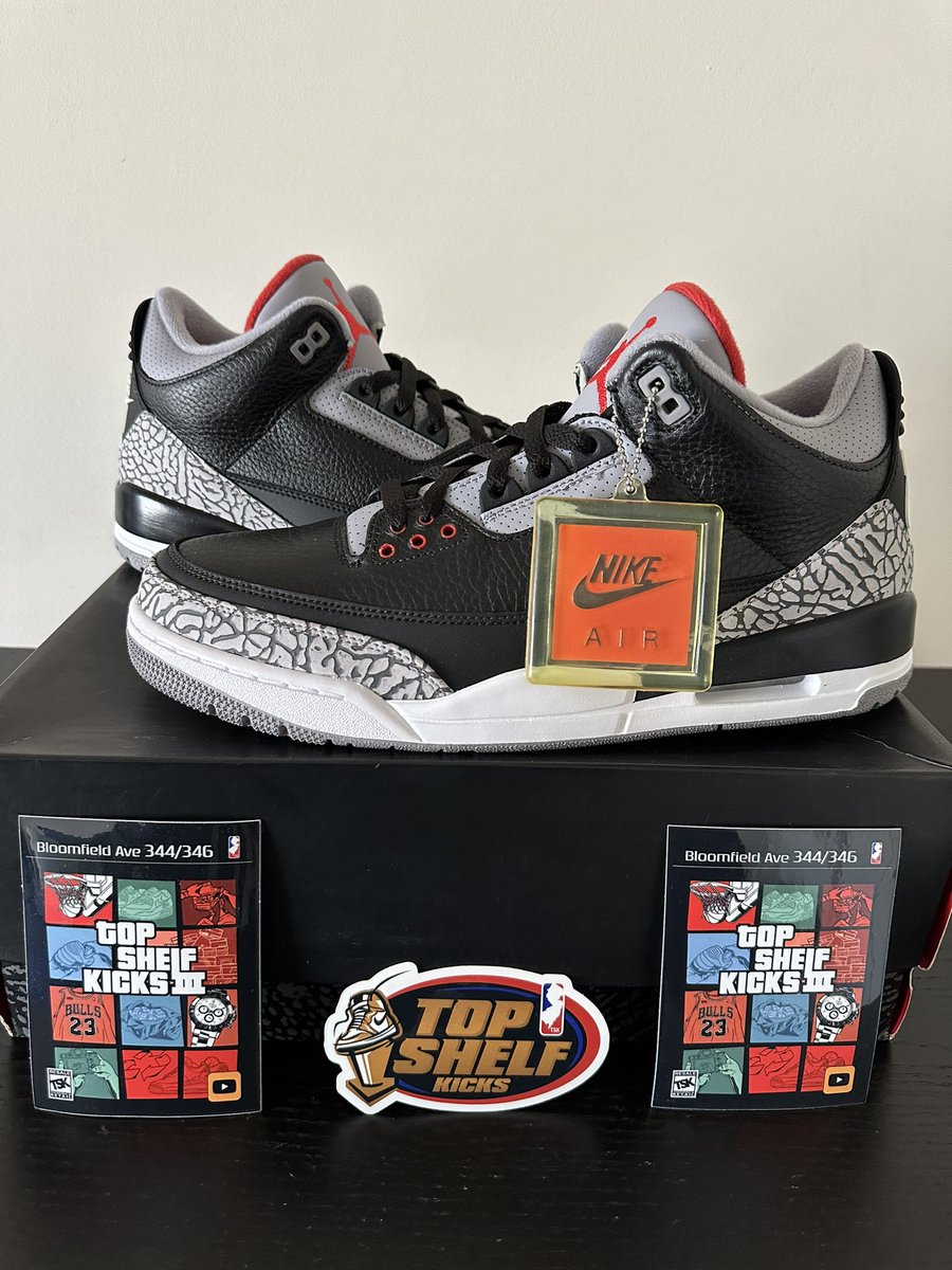 davidK786's tweet photo. @TopShelfKicks Very happy to finally have a pair of black cement 3s in the collection. I’m glad I was able to secure them from my TSK family. @HatClub like always I have plenty of amazing fitteds to match them up with. @AG973 https://t.co/dgXBiqU8eT
