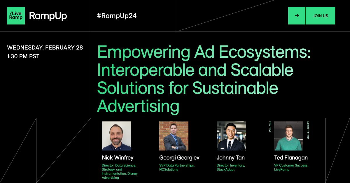 ncsolutions's tweet image. 🚨 #RampUp speaker alert 🚨 Join @Georgi Georgiev for a discussion about the future of addressability. 
hubs.li/Q02lZX0t0