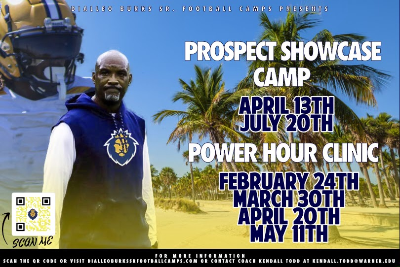 Athlete's looking for Camps here you go: Spring - April 13th/ Power Hour Clinic Summer - June 6th Mega Camp / July 20th Prospect Camp Individual Position Work (Power Hour) dialleoburkssrfootballcamps.com