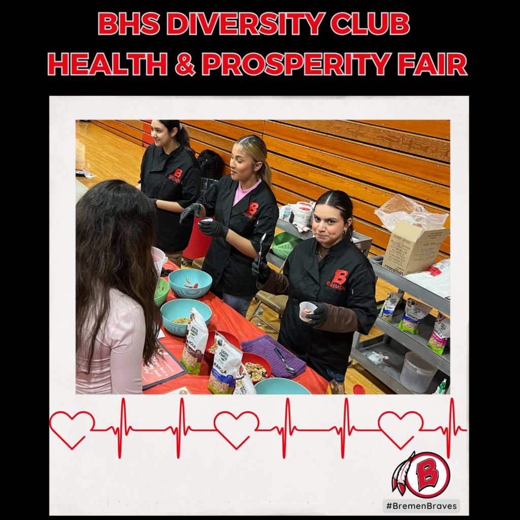 BHS Diversity Club put on another fantastic Health & Prosperity Fair today! There were over 45 companies, non-profits, schools & military branches that were available for our students to speak with. Thank you Ms. Coppage and BHS Diversity Club! #BremenBraves