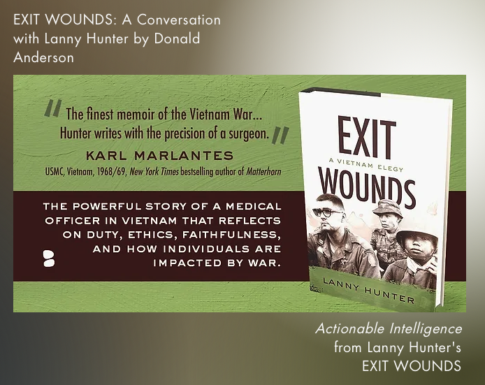 WLAJournal's tweet photo. Check out this conversation with Vietnam Veteran, and SF Medic, Lanny Hunter, on his new memoir, "Exit Wounds: A Vietnam Elegy."

https://t.co/MWW3pDIhmd https://t.co/aCORiFV1DK