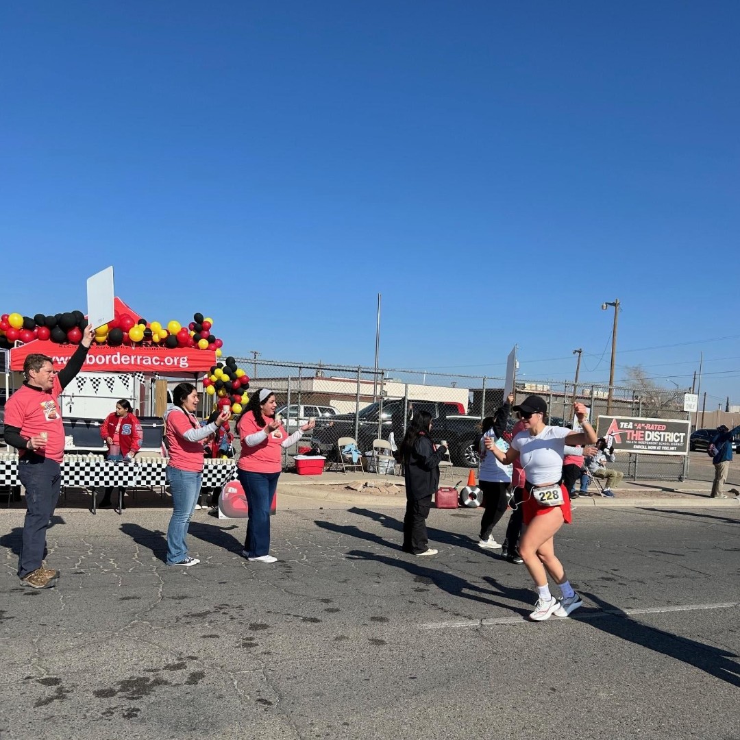 BorderRAC's tweet photo. MRC and BorderRAC supported El Paso Marathon runners this past weekend at Mile Marker 14. We had a great time at our Lightning McQueen water station and cheering on the runners congratulations to everyone who participated. #epmarathon2024 #mrc #borderrac #heartmonth https://t.co/iKRPP137dO