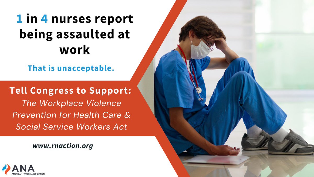 RNAction (@rnaction) on Twitter photo Health care/social assistance workers face nearly 6 times the risk of workplace violence than other industries.
That is unacceptable. Urge Congress to support the Workplace Violence Prevention for Health Care & Social Services Workers Act today
➡️p2a.co/2SrckUF Health care/social assistance workers face nearly 6 times the risk of workplace violence than other industries.
That is unacceptable. Urge Congress to support the Workplace Violence Prevention for Health Care & Social Services Workers Act today
➡️p2a.co/2SrckUF