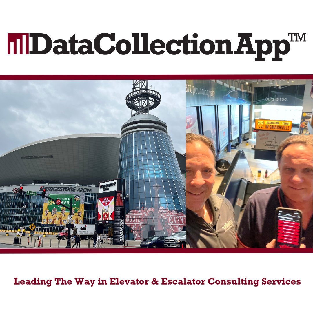 VDA's Jim Peterlin and Terry Stepp getting business done today at Bridgestone Arena in Nashville, using VDA's proprietary app to perform leading-edge equipment evaluations. Click here to learn more about our evaluation services bit.ly/3zIK6Sz