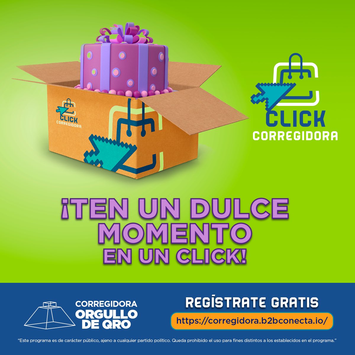 MpioCorregidora's tweet photo. ¿Ya conocen #CorregidoraClick? El lugar en donde puedes vender o comprar de manera ¡fácil y rápida! ¿Qué esperan? Regístrense en: https://t.co/qXr1FxvHLZ ¡Es gratis! #Corregidora #OrgulloDeQro https://t.co/utupNxP4qz