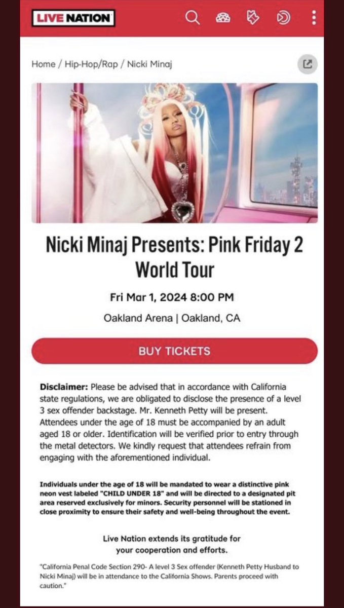 Q4quise's tweet photo. Live nation has made a statement from their official Twitter account confirming that this image indeed is fraudulent. The information in this doctored screen shot has been confirmed to be absolutely false. https://t.co/8G3GVp3rJV