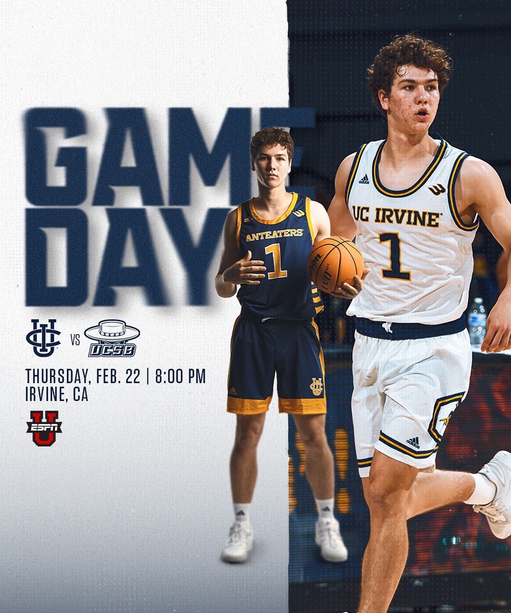 .@ucimbb Time to defend the Bren against the Gauchos. Catch us tonight on ESPNU!

🆚| UC Santa Barbara
⏰| 8:00 pm PST
📍| Irvine, CA
📺| ESPNU
📻| AM830 / KUCI
🎟️| Link in bio.

#DefendTheBren | #RipEm