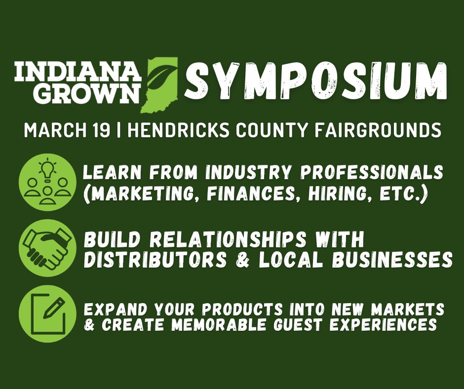 Lt. Gov. Suzanne Crouch (@lgsuzannecrouch) on Twitter photo Are you an agritourism or food-based company looking to expand your business? Registration is now open for the 2024 <a href="/Indiana_Grown/">Indiana Grown</a> Symposium on March 19! This event brings together education & networking to level-up #Indiana agribusinesses. Register here ➡️ow.ly/JQxt50QGOT8 Are you an agritourism or food-based company looking to expand your business? Registration is now open for the 2024 <a href="/Indiana_Grown/">Indiana Grown</a> Symposium on March 19! This event brings together education & networking to level-up #Indiana agribusinesses. Register here ➡️ow.ly/JQxt50QGOT8