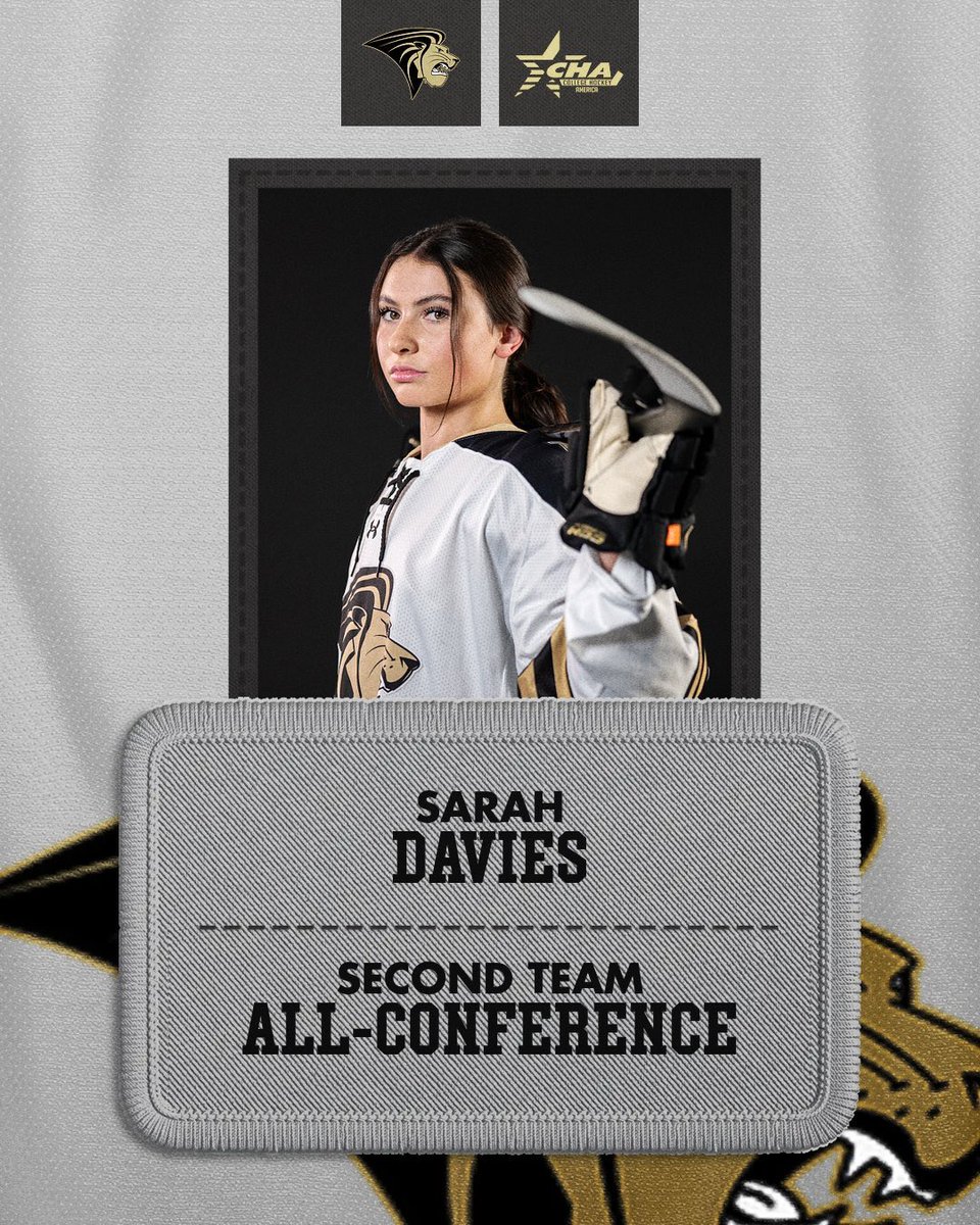 Congrats to Sophomore defenseman Sarah Davies on being selected for the CHA all-conference second team!!