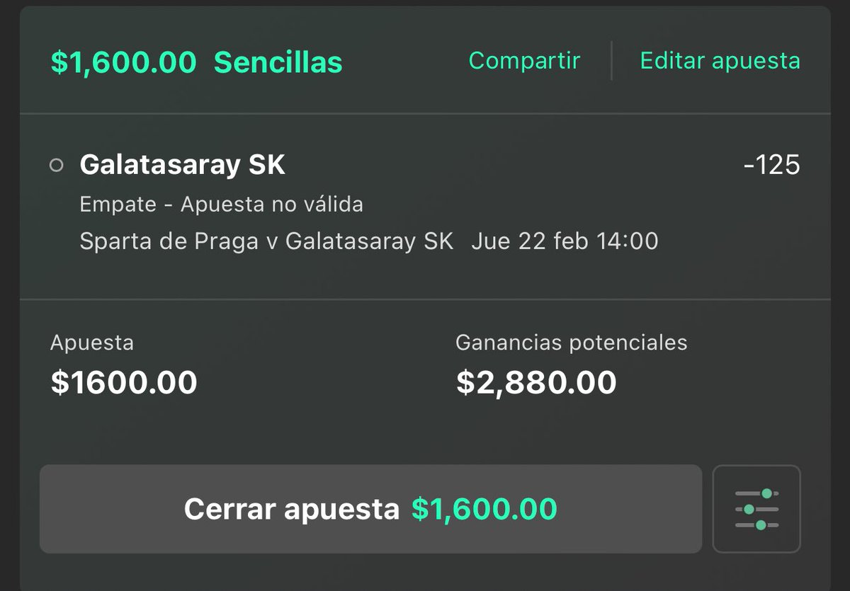 hugowx_'s tweet photo. Paso 1. Reto $1,600 a $20,000🪜

El anterior paso 1 fue “push” se anuló, vamos con el nuevo paso!

Empieza en 1 hora⏳
- Galatasaray (empate no acción) (-125) https://t.co/5f2S75Bucs