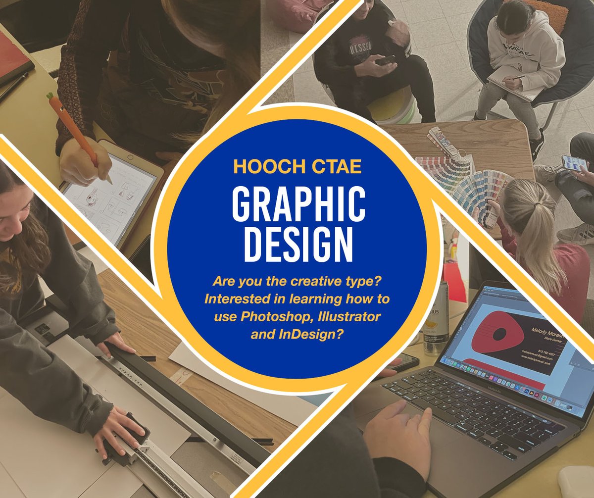 HoochHappenings's tweet photo. It's CTAE Month! Today we're spotlighting our Graphic Design pathway. #CTAEmonth #FCSCTAE #HoochCTAE #liveyourbestlife #hoochfamily https://t.co/crUzODZKl3