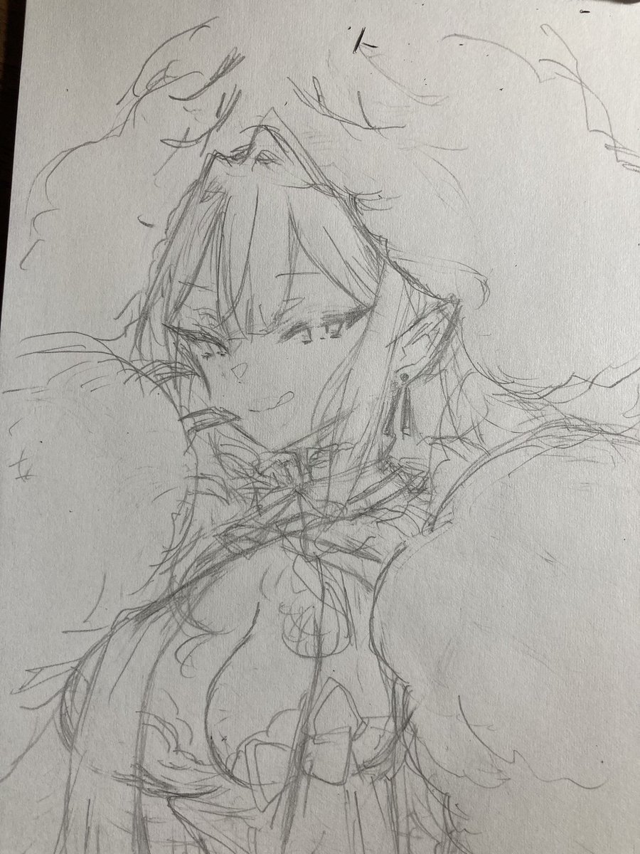 下描きと線画 