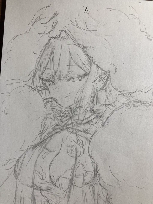 下描きと線画 
