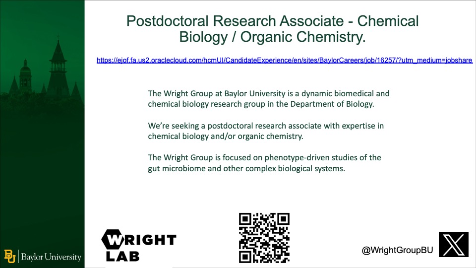 The Wright Group at Baylor University has an open Post Doctorate Researcher position.  Please retweet!   @biologybaylor @baylor @chembio @chemjobs @baylorcbc #research #postdoc #research

ejof.fa.us2.oraclecloud.com/hcmUI/Candidat…