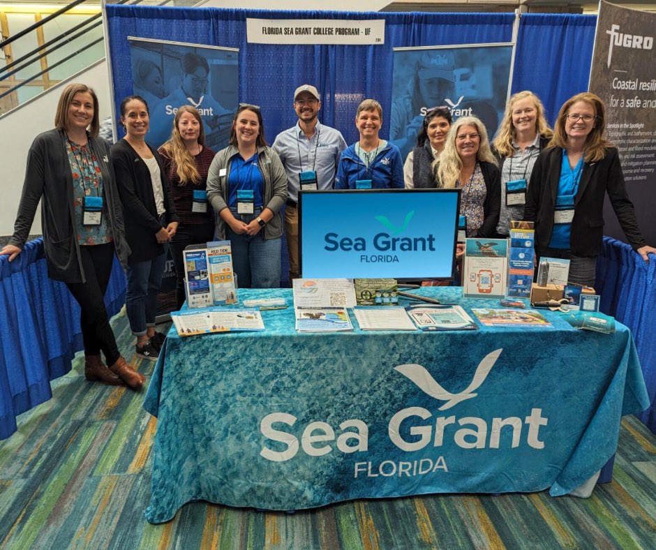 Congratulations to our Florida Sea Grant team for outstanding presentations at #GOMCON Their work emphasized the vital intersection of #CoastalScience, policy, and management, crucial for ecosystem resilience and community well-being in the Gulf of Mexico. 🌊🔬