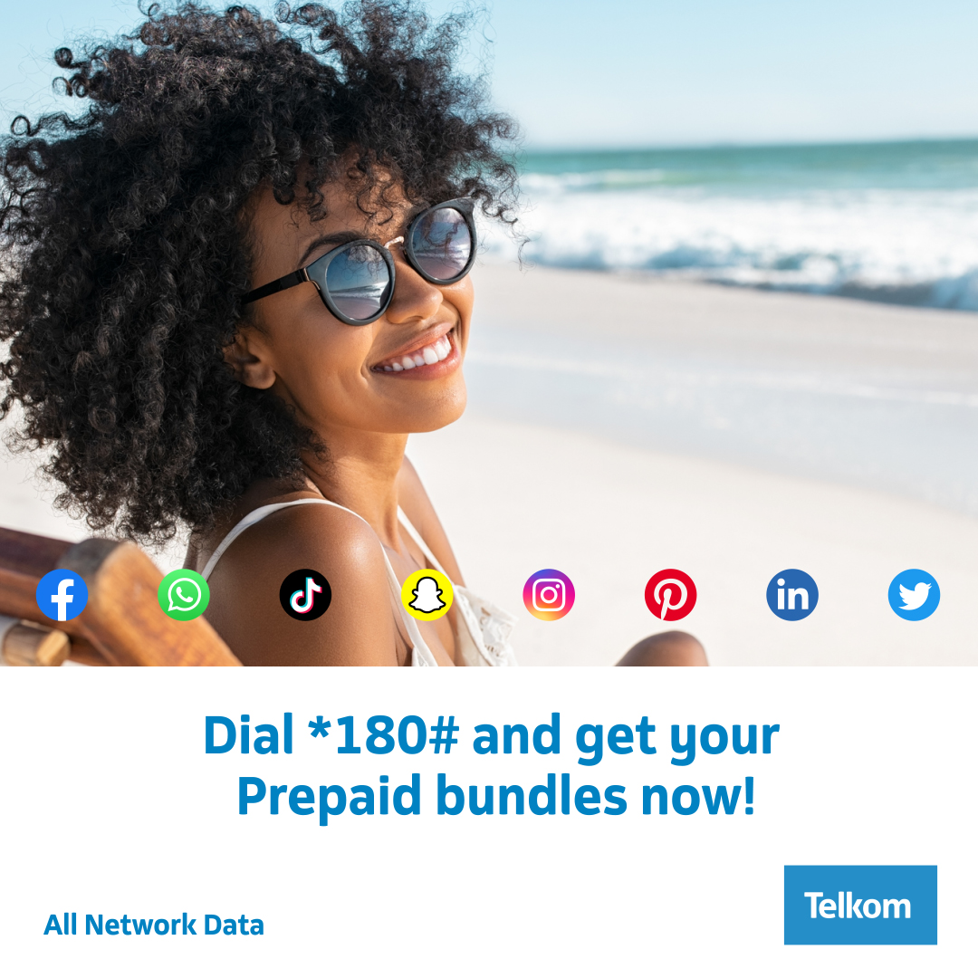 @OlifantCollin Keep the conversation going with data for days! Dial *180# to buy our #TelkomPrepaidBundles and never worry about data😄

^ZDC