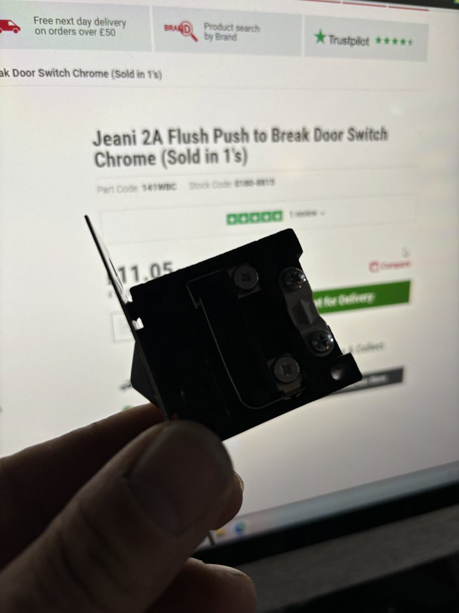 Instead of a light switch on a standard 6amp lighting circuit the customer has asked for a “push to break” switch (pictured) 2amp, daft question, do I have to down rate this via a fused Spur somewhere on the lighting Circuit ??? 
<a href="/electrician_247/">Mark Allison</a> <a href="/Monty_Electrics/">Monty Electrics</a> @QlecElec2020