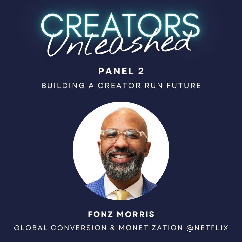 CuriosDotCom's tweet image. Fonz Morris is set to join #CreatorsUnleashed at @parlorroomatx  on Panel 2- Building A Creator Run Future. 

Morris is Lead Product Designer, Global Conversion &amp;amp; Monetization at Netflix. As a passionate advocate for self-taught designers and entrepreneurs, Morris champions…