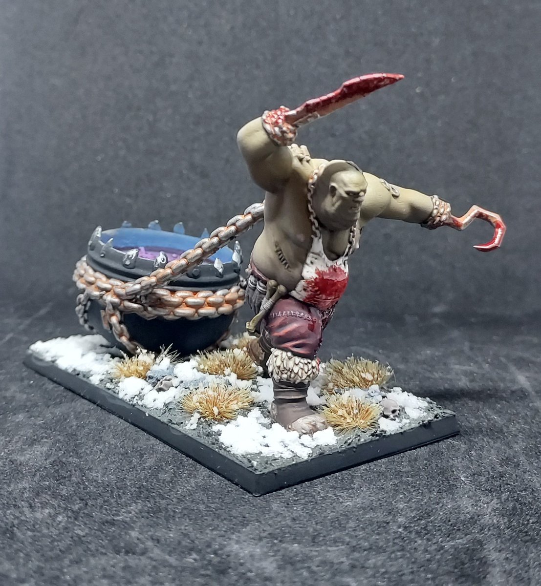 Tapiathor1's tweet image. Matarife con caldero de los Reinos Ogros, listo para #warhammertheorldworld
