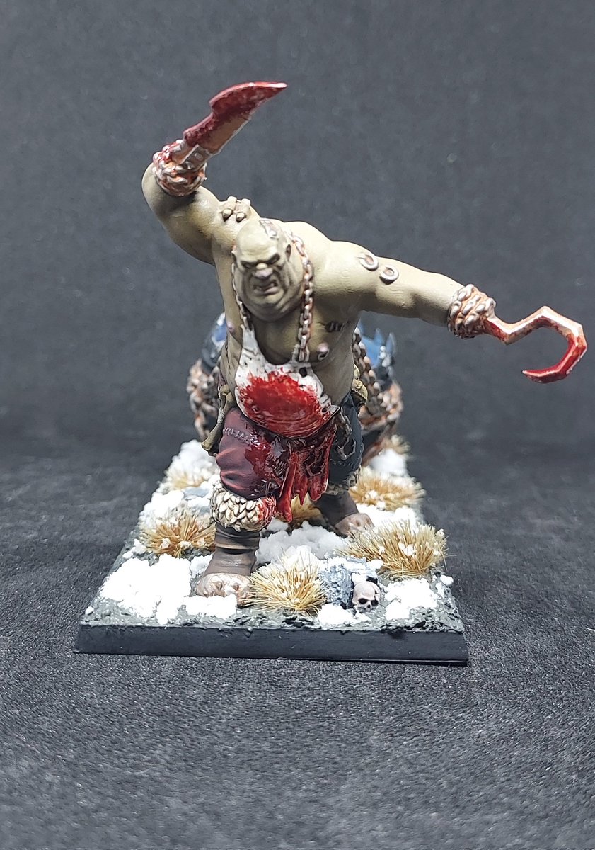 Tapiathor1's tweet image. Matarife con caldero de los Reinos Ogros, listo para #warhammertheorldworld