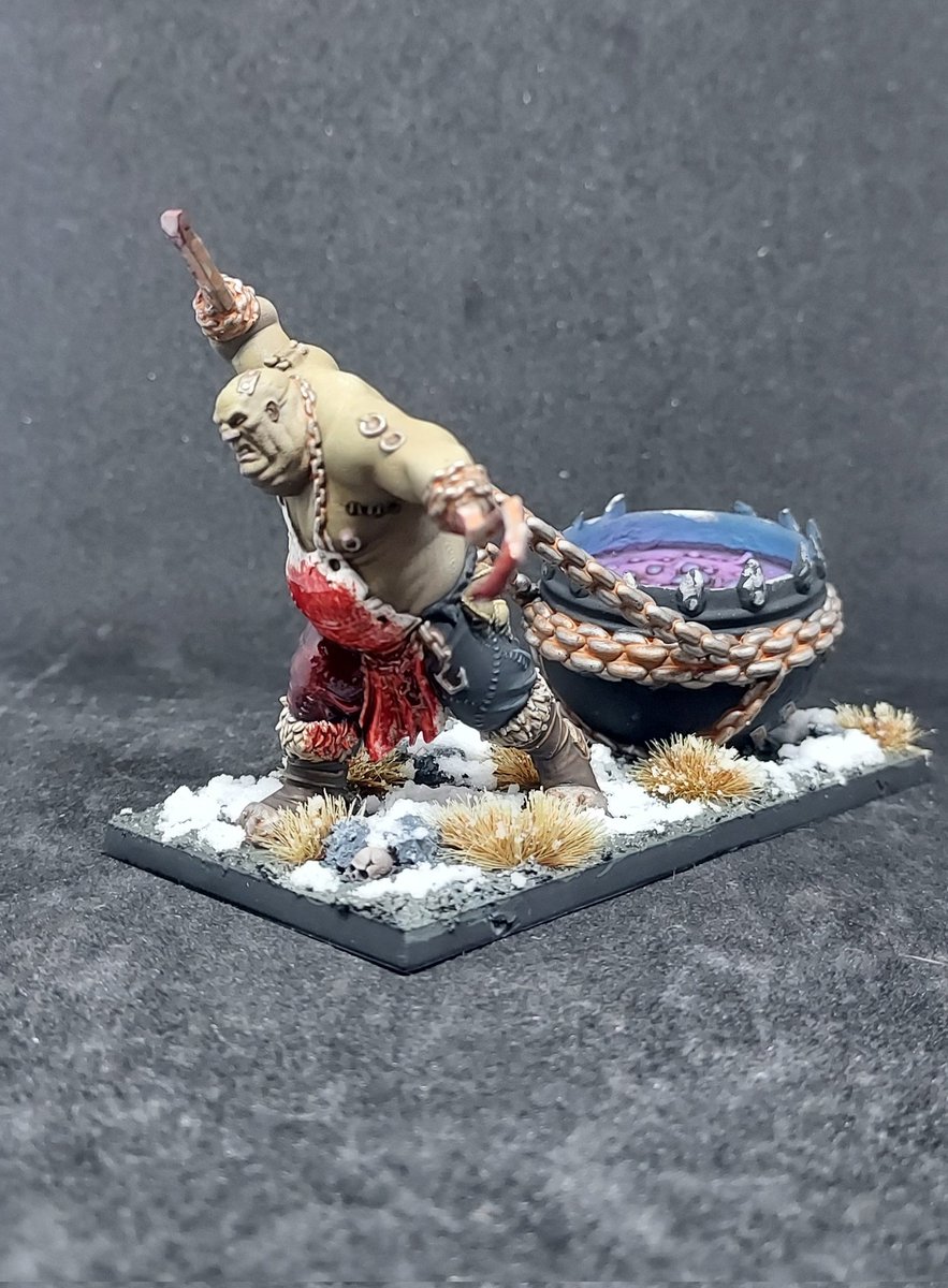 Tapiathor1's tweet image. Matarife con caldero de los Reinos Ogros, listo para #warhammertheorldworld