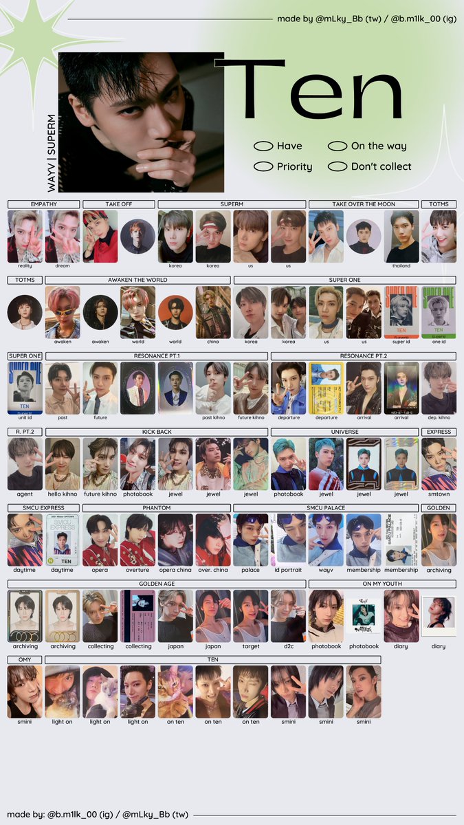 WAYV - TEN photocard template · Update : TEN solo · Drive folder