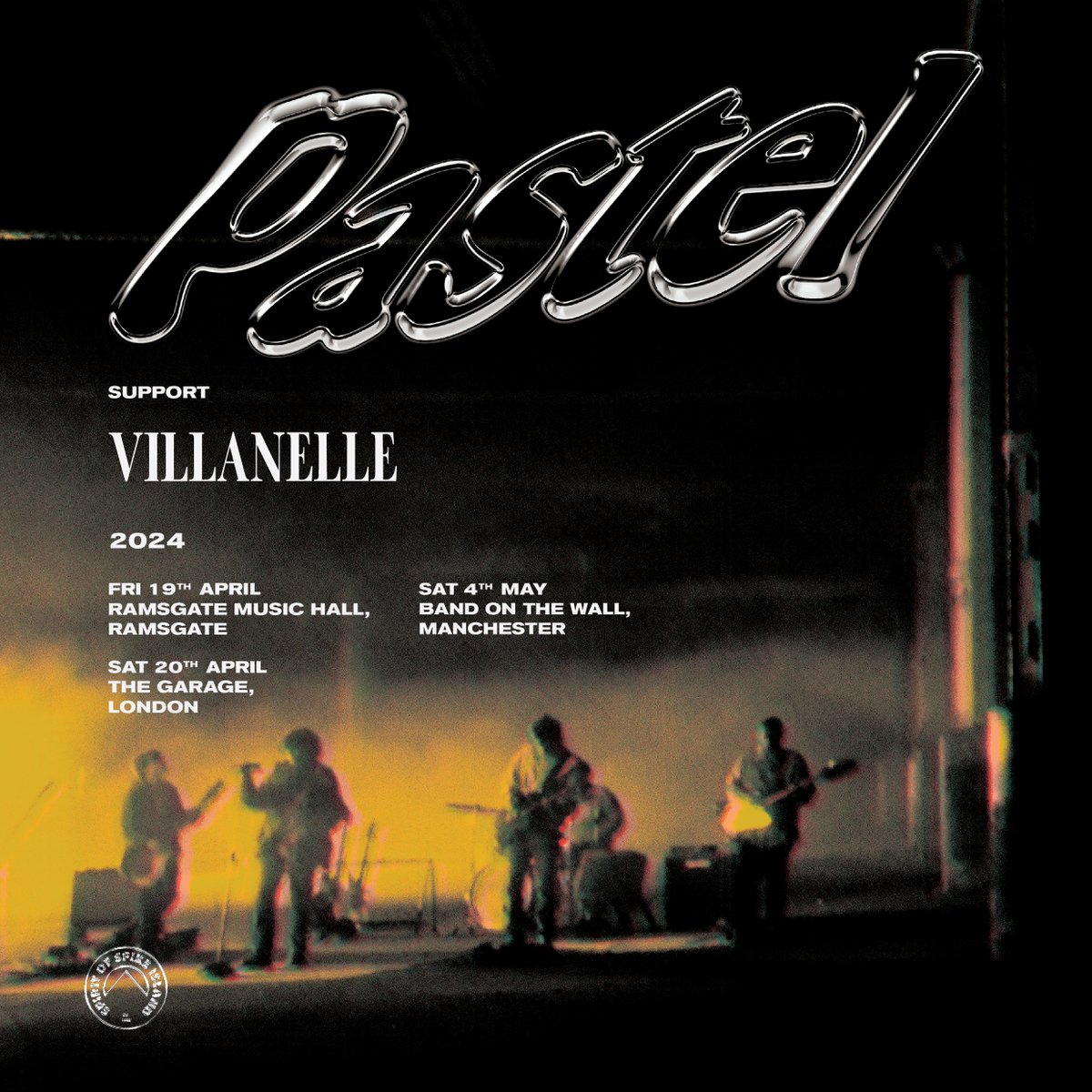 Pleased to announce VILLANELLE will be opening our shows @RamsgateMH, @TheGarageHQ in London & @bandonthewall. Book tickets here: tix.to/Pastel