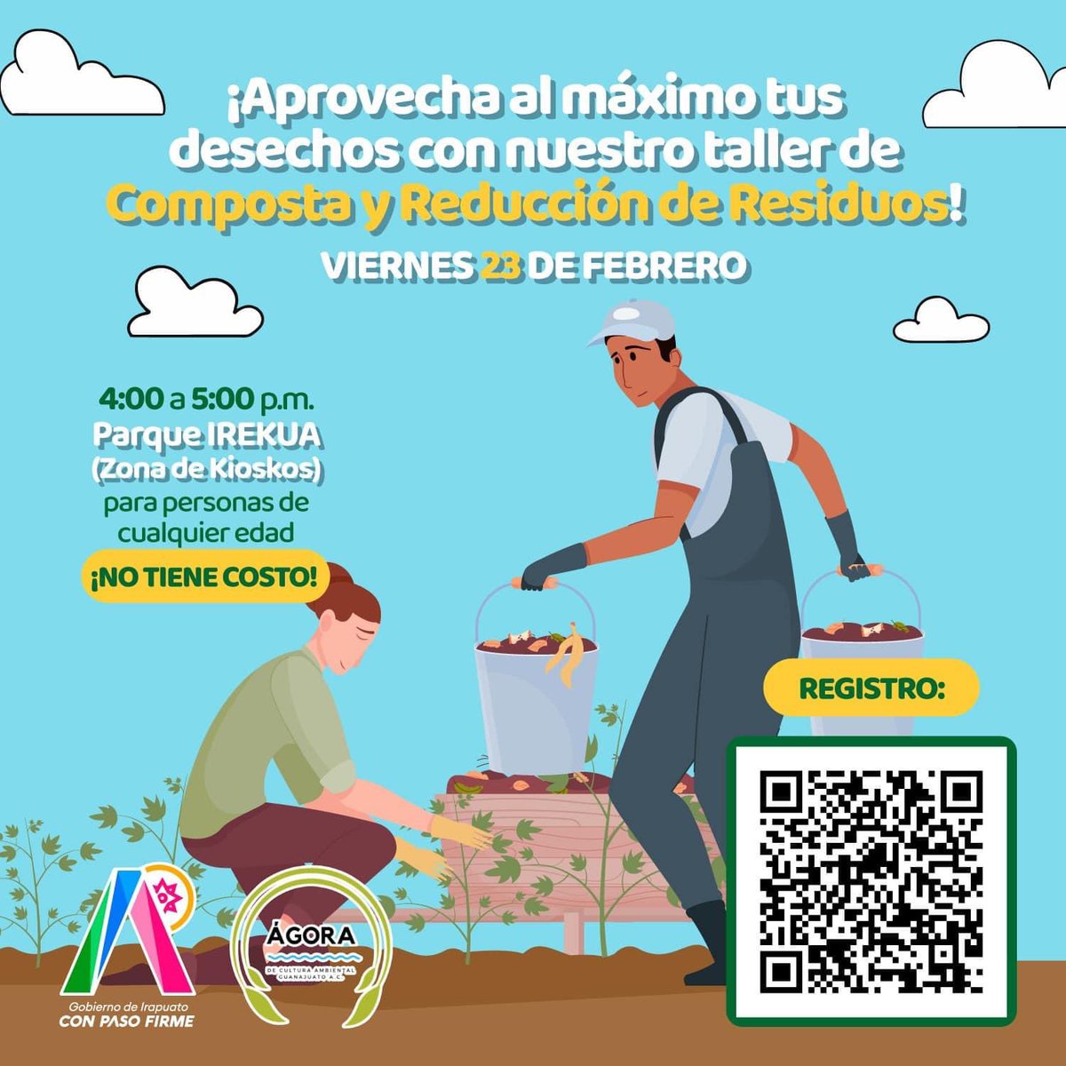 ¡Haz la diferencia por un mundo más verde en el Parque Irekua! 🌍♻️ Únete al taller de 'Composta y Reducción de Residuos' este viernes 23 de febrero. 🕓4:00 p.m a 5:00 p.m ¡Te esperamos para aprender juntos! 📆🌿 @EcoIrapuato