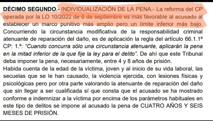 Como parece que depende para qué, @_anapastor_ y #ferreras o sirven para según qué, aquí te dejo unos extractos de la sentencia de @DaniAlvesD2, sentencia apoyada en la #LeySoloSiEsSi, pena que queda rebajada la ley de @IreneMontero.
DE NADA!