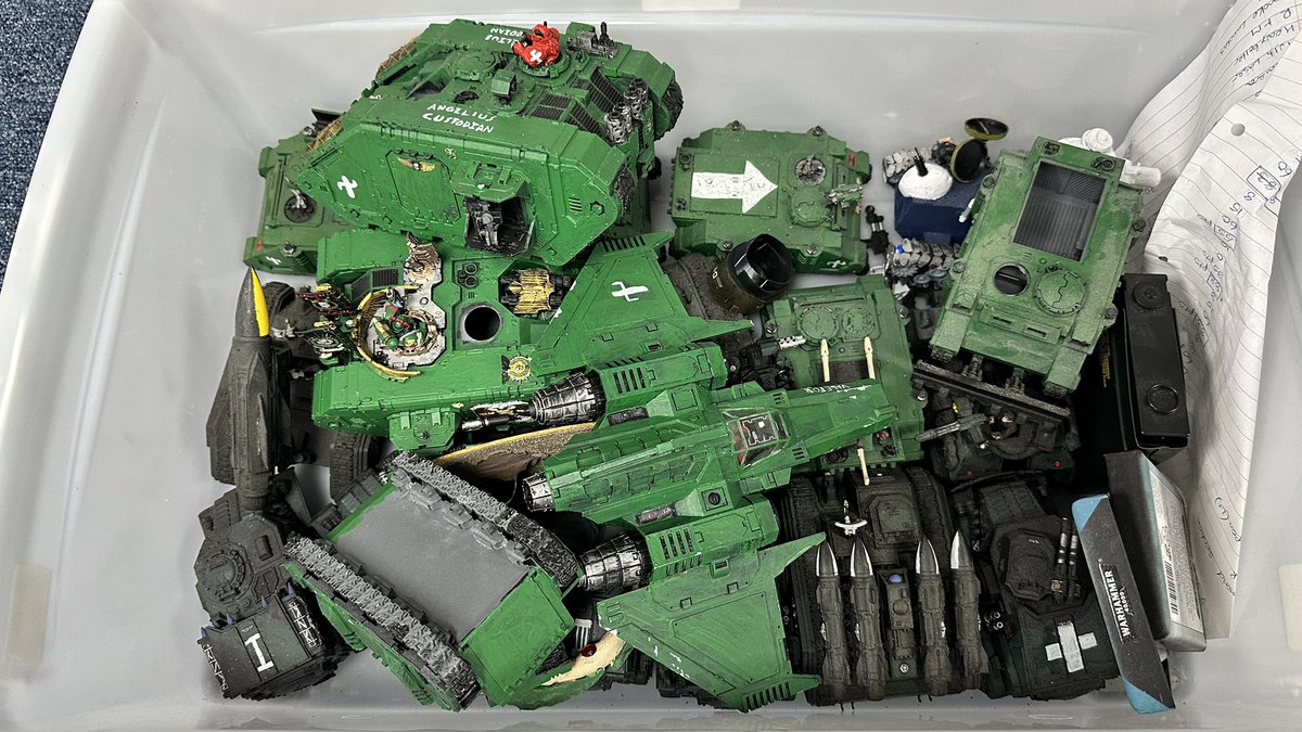 GriffinAuctions's tweet photo. Did you see our auction on Tuesday?

We had 3 Lots of pre painted models including Tanks, Spacecraft and Machinery. Most of these models were from the Warhammer series and Games Workshop. 2 of the Lots sold for £450+

We also have lots more Warhammer and Games Workshop models and books in upcoming auctions.

So if you have models sat gathering dust or would like us to value your collection, feel free to get in touch with us on 01926 505012, email info@griffinsauctions.co.uk, or visit https://t.co/TecxFMQUo8 for an online valuation.

#warhammer #gamesworkshop #griffinsauctions