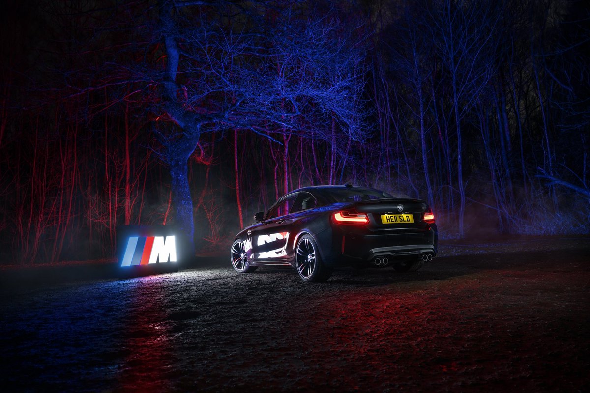 My lovely fiancée Tilly has bought a BMW M2, so I made a sign and did a little night shoot of it…