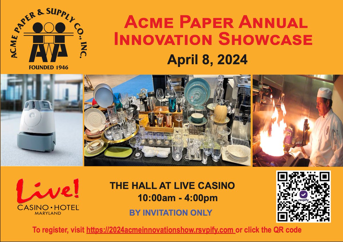 ❗ SAVE THE DATE! Our annual Innovation Showcase is Monday, April 8th at LIVE! Casino. 

🌟 Enjoy educational break-out Sessions! Food &amp; drinks! Great prize giveaways and more! To register visit: bit.ly/48aS59f

#innovation #event #baltimore #washingtondc #joinus