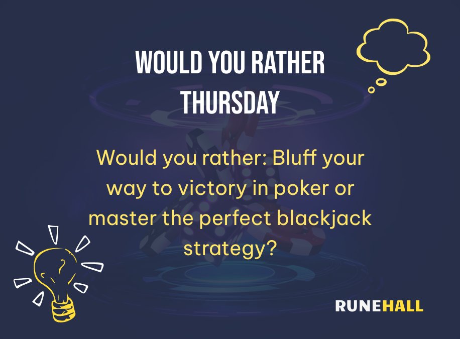 Our Thursday challenge today is a bit easier🤗

1️⃣Follow @RuneHall 
2️⃣Retweet, and comment which you'd rather🤩

5 people stand a chance to win $5 each!💸
#Giveaways #Thursdaychallenge