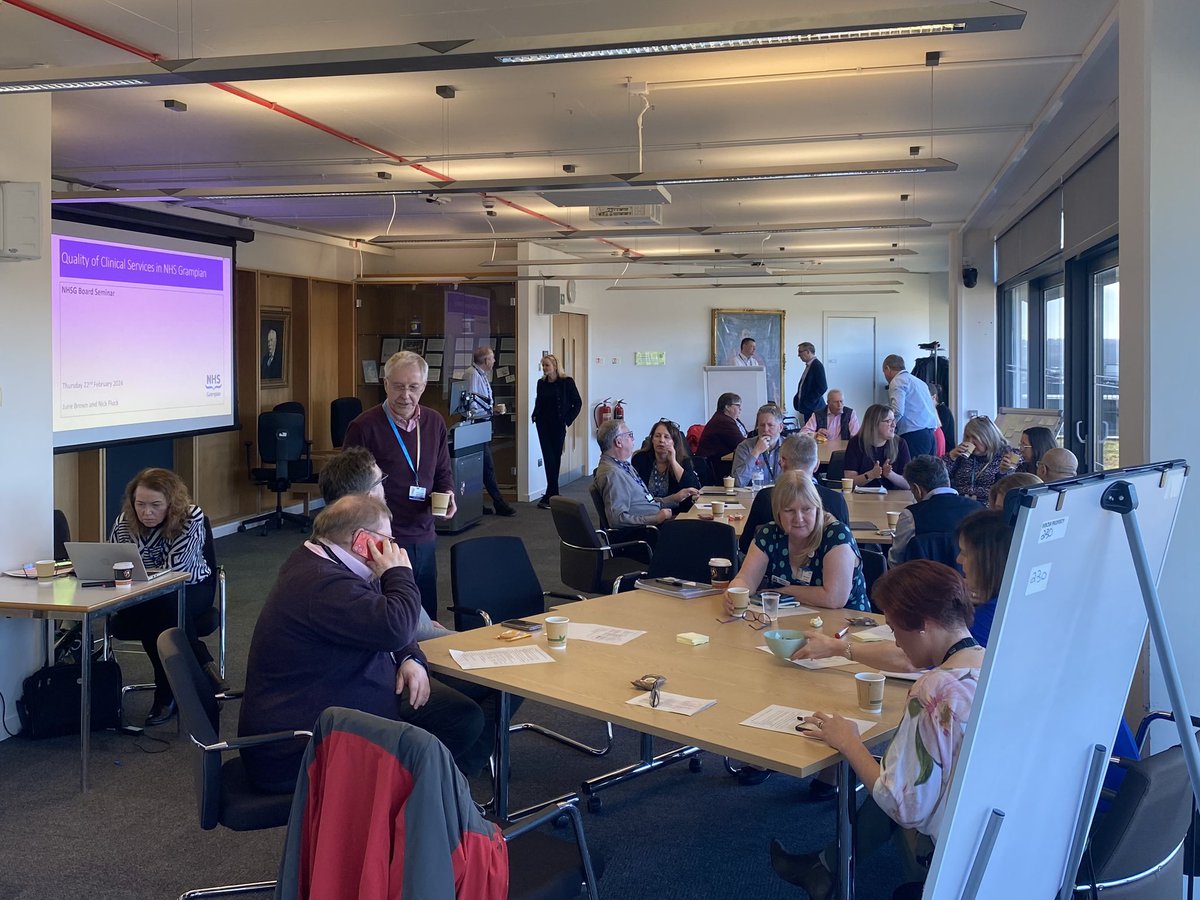 Quality of Clinical services NHSG. Absolute fantastic session with <a href="/NHSGrampian/">NHS Grampian</a> Board today. Really appreciate the facilitator support, great questions from Board members and Chief Executive colleagues, and the open, transparent and brilliant discussions had. Thanks again