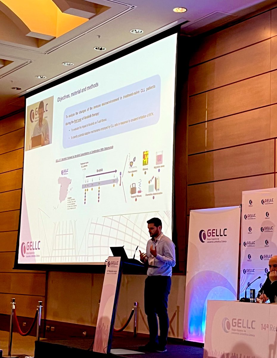 MaiteErguin's tweet photo. Congrats @danimedinabio for your amazing talk on the effect of BTK inhibitors in the tumor microenvironmet in CLL at the annual meeting of @gellc !! 🔬🧫🩸 https://t.co/8Jpzq7GnBn