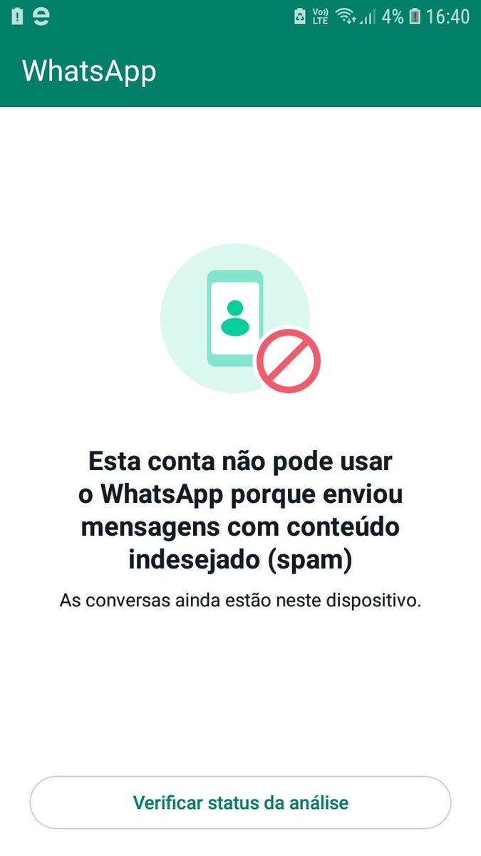 daviiasx's tweet photo. Minha conta do @WhatsApp está me acusando de spam sendo que não sou. estou banido. Alguém me ajuda! https://t.co/nELmLqwjEK
