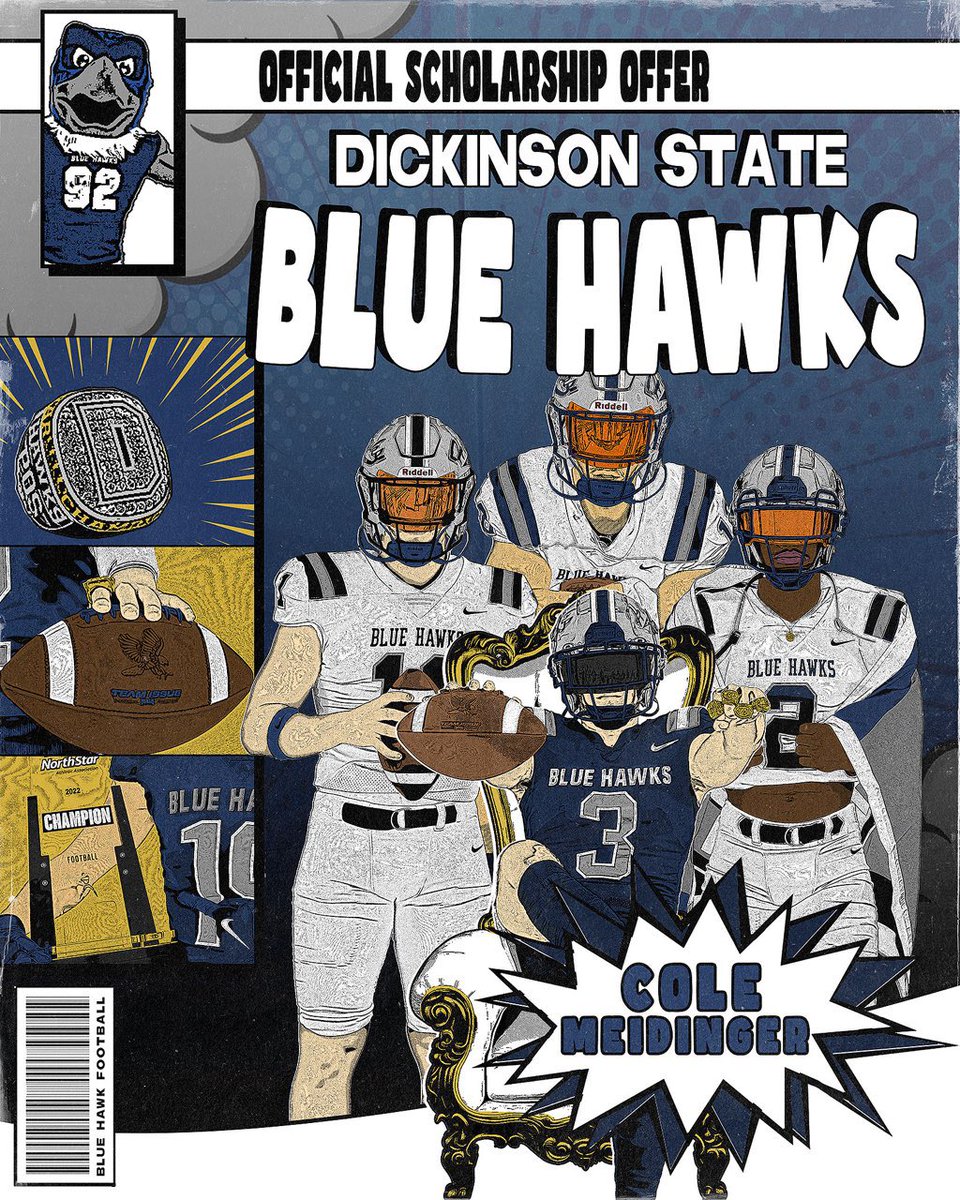 After another great conversation with Coach <a href="/RMcCarvel/">Russell E McCarvel</a>, I am beyond grateful and blessed to announce that I have officially received another scholarship offer to continue my education and football career at <a href="/BlueHawkFB/">Dickinson State Football</a> . I am truly blessed and thankful for these opportunities.