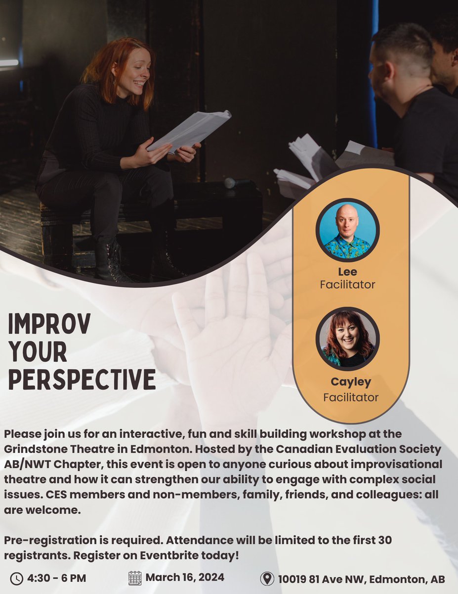 Interested in learning about how improv theatre allows us to engage with social issues? Join CES at the Grindstone Theatre on March 16 for a fun, skill-building workshop!

Event details here: shorturl.at/owBCM