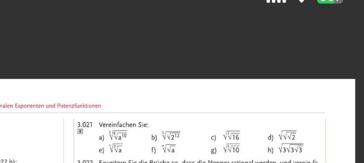 Kann irgendein mathe genie hier diese Beispiele lösen weil da bin ich raus: 
3.014 h; 3.015 i,j,l; 3.21 c,d