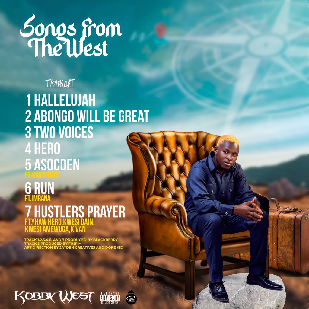 1kobbywest's tweet photo. Thank v'all for the wait. Songs From The West my first studio EP drops in few days. Stay with me and keep sharing the news
Featuring @imranaofficial @kwesidain_ @yhawhero_ @kwesi_amewuga @k_van_1
Recording Credits to @blaqbery_beatz_ @fimfim_gh
- @jaydencreatives_
@BrosEntert https://t.co/hNjWJcF7sm