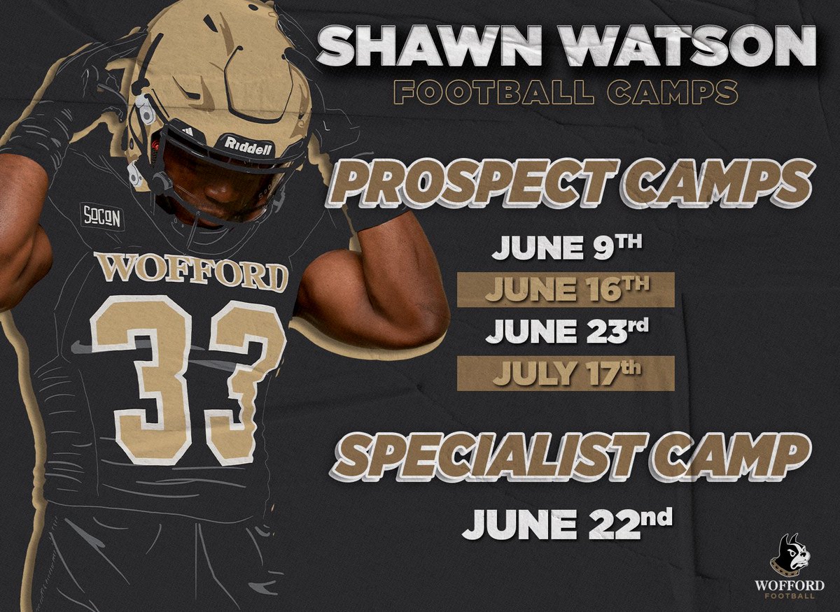 2024 Prospect Camps are now LIVE‼️ 80% of our signing class in the past 3 years have attended our camps! WHO’S NEXT?!? Click on the link below to secure your SPOT! …awnwatsonfootballcamps.totalcamps.com/shop/EVENT