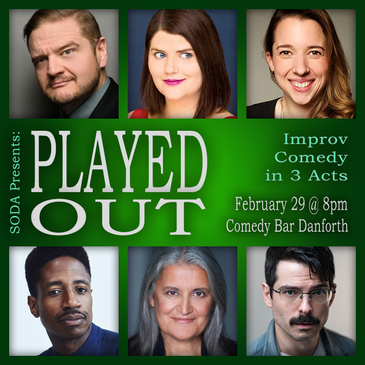 Theatre on-demand from world-class improv comedians.

Each show is a brand-new, tailored-to-you, #unscripted play with all the beauty, hilarity, grittiness, and gravitas you'd expect of a quality #Toronto #theatre company.

comedybar.ca/shows/soda-pre…
#SODAimpro #PlayedOut #theaTO